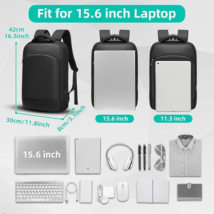 Slim Laptop Backpack for Men 15.6 inch Mens Computer Backapcks Small Travel Backpack Lightweight Waterproof Anti Theft Business Carry on Bag with USB Charging Port for Work Office College