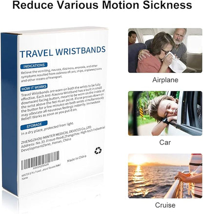 8 Pcs Travel Motion Sickness Relief Wrist Bands, Sea Motion Sickness Wristbands, Travel Essentials for Camping/Cruise Ship/Airplane