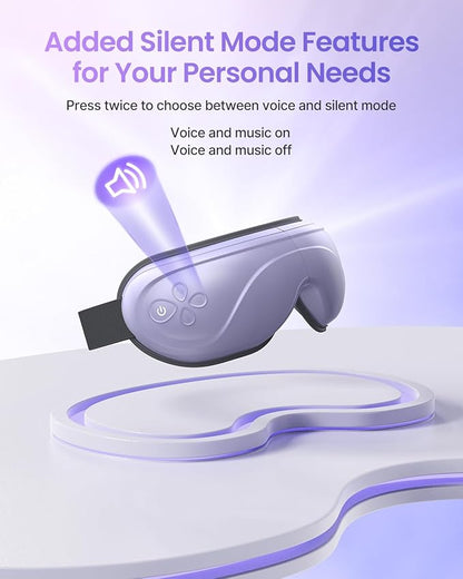 RENPHO Eyeris 2 Eye Massager with Heat, Birthday Christmas Gifts for Grandkids Mom Dad Women Men Face Massager, Heated Eye Mask for Improve Sleep
