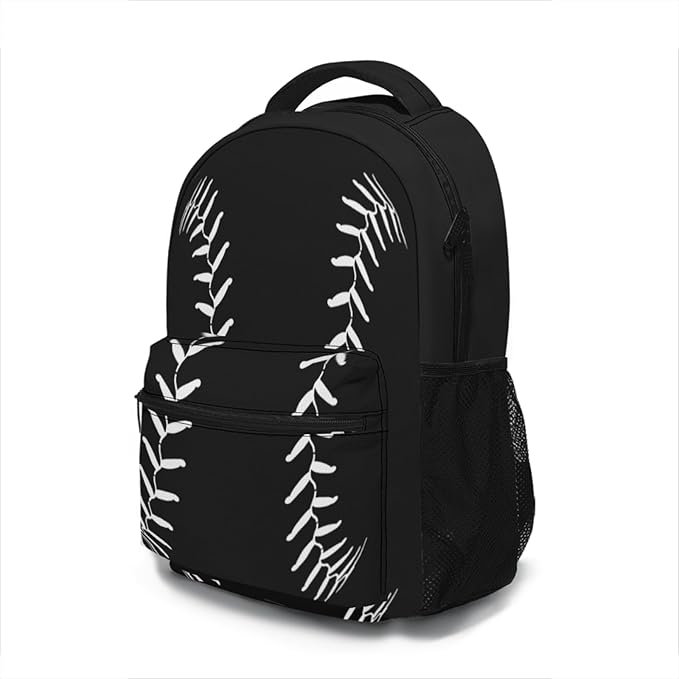 American Flag Baseball Print Backpack, Laptop Backpack with Multiple Pockets for Adult Hiking Travel Work 17 Inch