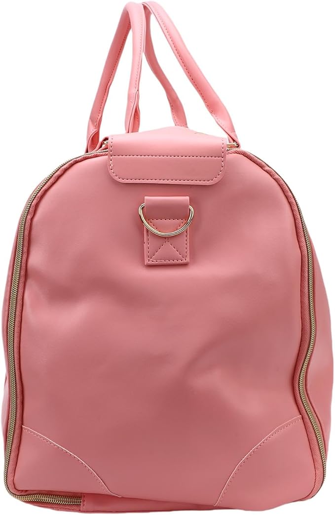 Fabater Travel Bag with Detachable Trolley, 40L Large Capacity water proof Rolling Garment Duffel Bag, with Leather Handle and Shock Absorbing Wheels, for Business Trip and Weekender (pink)
