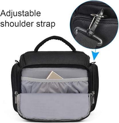 CADeN Camera Shoulder Crossbody Bag Case Compatible for Nikon, Canon, Sony SLR/DSLR Mirrorless Cameras and Lenses Waterproof(1.0 M, Black)