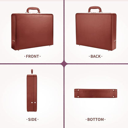 Briefcases for Men, Professional Leather Briefcase with Lock, Hard Shell Business Brief Case, Durable Executive Attache Case for Laptop Documents, Mens Hard Briefcase for Work Office Travel
