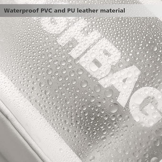 Travel Toiletry Bag for Women and Men, Matte Translucent Toiletry Bag with Handy Handle, Makeup Cosmetic Organizer Bag for Travel Toiletries Accessories (White-XL)