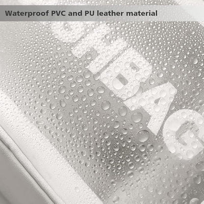 Travel Toiletry Bag for Women and Men, Matte Translucent Toiletry Bag with Handy Handle, Makeup Cosmetic Organizer Bag for Travel Toiletries Accessories (White-XL)
