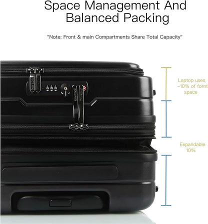 Carry On Luggage Airline Approved, 20 Inch Expandable PC Hardside Lightweight Suitcases with Spinner Wheels and TSA Lock