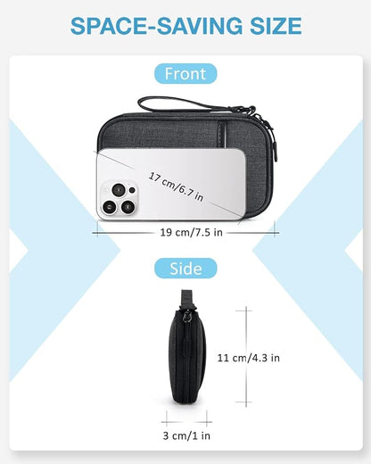 BAGSMART Cord Organizer Travel Cable Organizer Bag Tech Electronic Organizer Travel Case, Travel Essentials for Charger, Cable, Phone, Flash drive, Single Layer - Black