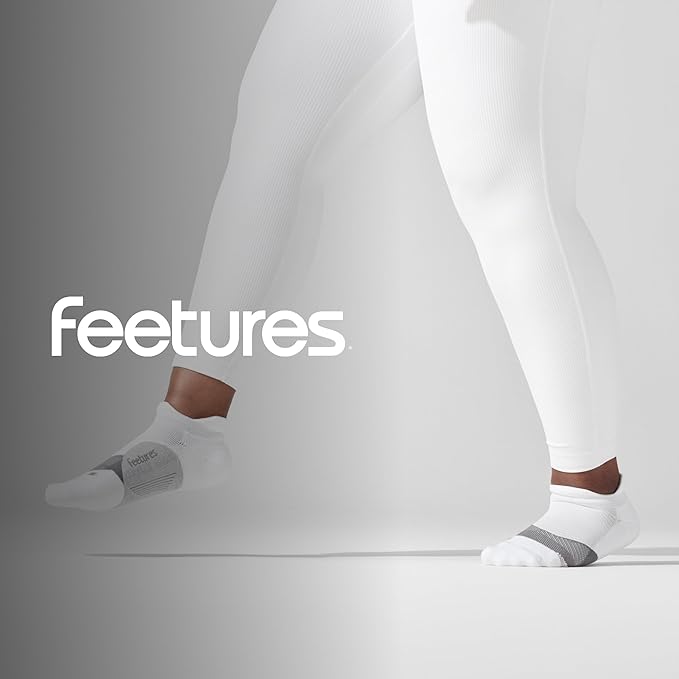 Feetures Elite Light Cushion No Show Tab Athletic Ankle Socks - Sport Sock with Targeted Compression