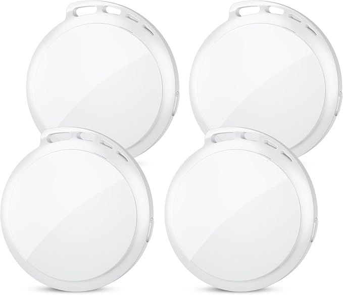 2025 Air Tracker Tags-4 Pack 5.3 Smart Bluetooth Tracker Tag Work with Apple Find My (iOS Only) Key Finder Item Locator for Keys, Luggage,Wallet, Backpack, Pets,etc. (White, 4 Pack)