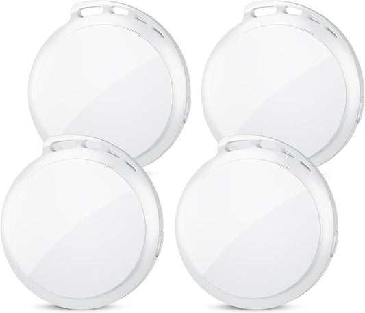 2025 Air Tracker Tags-4 Pack 5.3 Smart Bluetooth Tracker Tag Work with Apple Find My (iOS Only) Key Finder Item Locator for Keys, Luggage,Wallet, Backpack, Pets,etc. (White, 4 Pack)