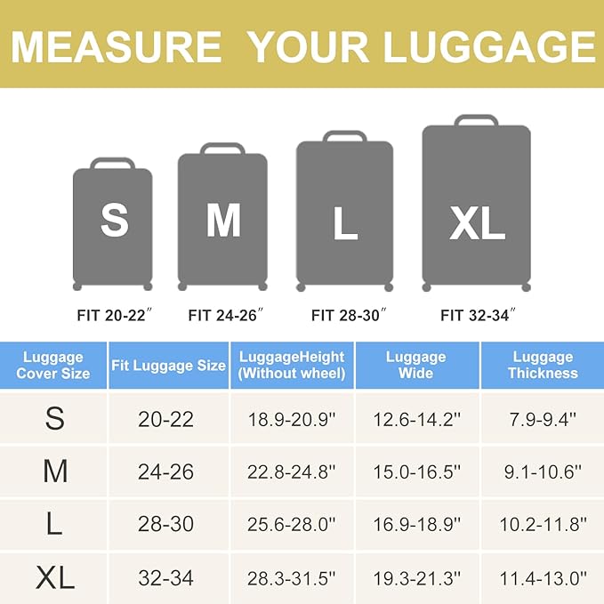 ANNA QUEEN Geometric Minimalist Luggage Cover, Suitcase Protector with Modern Abstract Pattern, Stretchable, Washable Travel Cover for 24-26 Inch Luggage