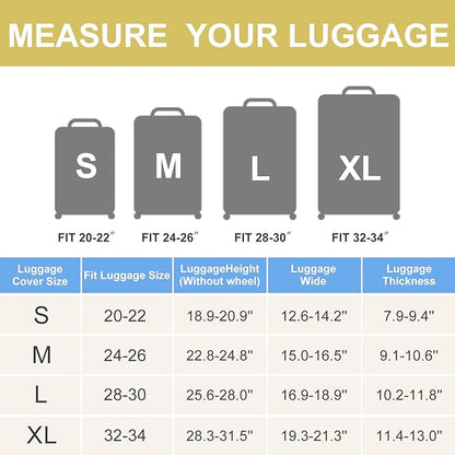 ANNA QUEEN Colorful Cat Luggage Cover, Artistic Blue Cat Design with Rainbow Colors, Stretchable, Washable Travel Sleeve for 32-34 Inch Suitcases