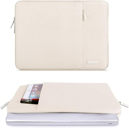 MOSISO Laptop Case 13.3 inch, 13-13.3 inch Laptop Sleeve Compatible with MacBook Air/Pro 13/Pro 14 M5 M4 M3 M2 M1, HP Dell ASUS Lenovo,Polyester Vertical Computer Sleeve Bag with Pocket, Sand