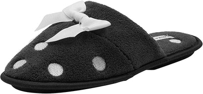 Laura Ashley Ladies Embroidered Soft Terry Scuff Slipper