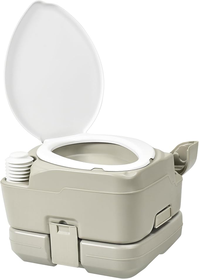 YITAMOTOR 2.6 Gal Portable Toilet for Camping, RV Toilet with Diagonal Elongated Bowl Seat, Porta Potty with Hand Sprayer, Leak-Proof for Adults, RV Travel, Hospital, Boat, Trip, Home
