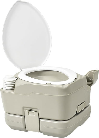 YITAMOTOR 2.6 Gal Portable Toilet for Camping, RV Toilet with Diagonal Elongated Bowl Seat, Porta Potty with Hand Sprayer, Leak-Proof for Adults, RV Travel, Hospital, Boat, Trip, Home