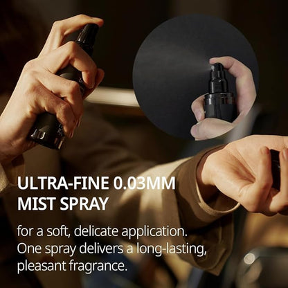 hetras Textile Perfume | Santal Fresh - Sophisticated Woody Scent | Long-Lasting Subtle Fragrance Wrinkle Release Spray | Travel-Size Linen Freshener | Made with Natural Essential Oils, 2.7 fl. oz.