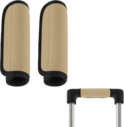 2 Pack Luggage Handle Wraps for Suitcase Bright Color Luggage Handle Covers Suitcase Tags identifiers Travel Accessories for Airplane/Flying (Dark Khaki)