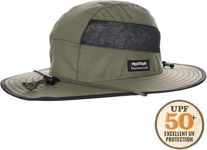 Panama Jack Men's Sun Hat - Nylon Boonie Bucket, Packable, 3 1/4" Big Brim, UPF 50+ UVA/UVB Sun Protection