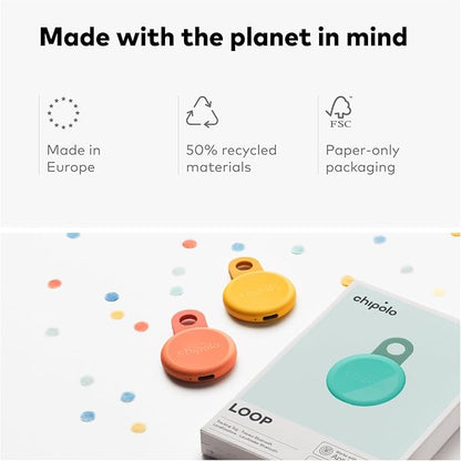 Chipolo LOOP - Rechargeable Bluetooth Tracker for Key and Pocket Location, Compatible with Apple or Google, Call Your Phone & Out of Range Alerts for Android (Navy)