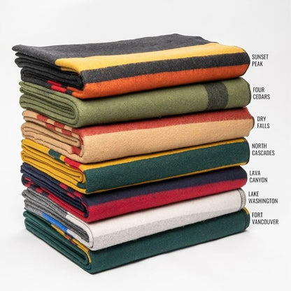 Arcturus Rainier Wool Blanket - 4.5lbs Warm, Heavy, Washable, Large | Great for Camping, Outdoors, Survival & Emergency Kits (Fort Vancouver)