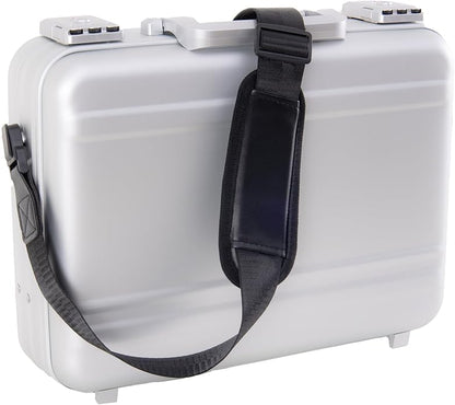 Metal Briefcase with Removable Shoulder Strap 14 Inch Laptop Brief Case Business Case Lawyer Briefcases