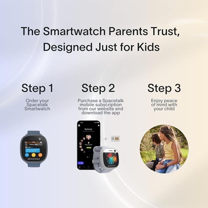 SPACETALK Adventurer 4G Smart Watch - Freedom & Safety at All Ages with Pre-Installed SIM, 4G GPS Tracker, Video Calling, 5MP Camera, Safe Contacts, SMS Text & Chat, School Mode, Emergency SOS, Cloud