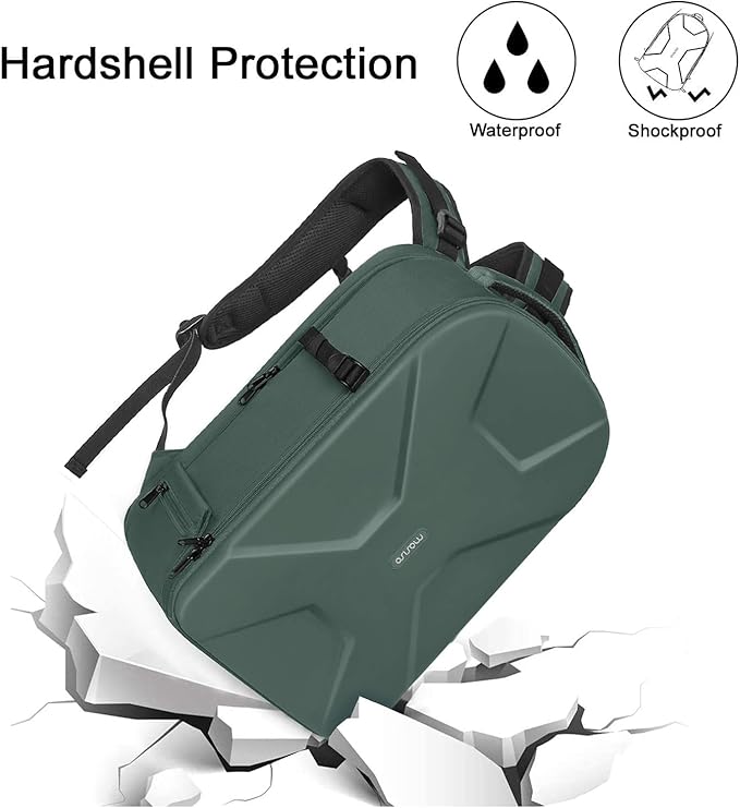 MOSISO Camera Backpack,DSLR/SLR/Mirrorless Photography Camera Bag Full Open Waterproof Hardshell Bag with Insert&Tripod Holder&Laptop Compartment Compatible with Canon/Nikon/Sony, Emerald Green