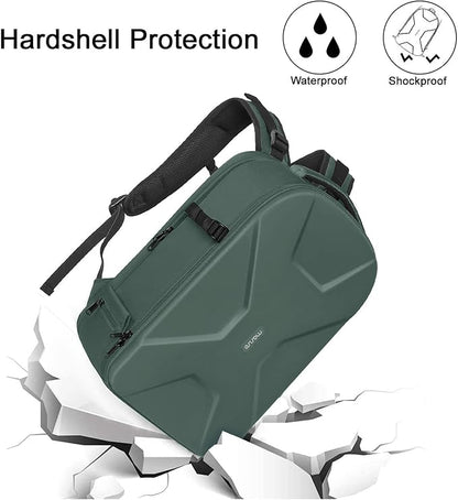 MOSISO Camera Backpack,DSLR/SLR/Mirrorless Photography Camera Bag Full Open Waterproof Hardshell Bag with Insert&Tripod Holder&Laptop Compartment Compatible with Canon/Nikon/Sony, Emerald Green