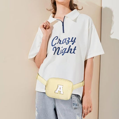 YOOLIFE Gifts for Girls - 5 6 7 8 9 10 11 12 13 14 15 16 Year Old Girls Birthday Gifts for Teen Girls, Preppy Stuff for Teen Girls Teenage Girl Gifts, Khaki Initial Crossbody Bag Belt Bag P