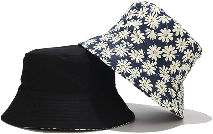 XYIYI Cute Bucket Hat Beach Fisherman Hats for Women, Reversible Double-Side-Wear