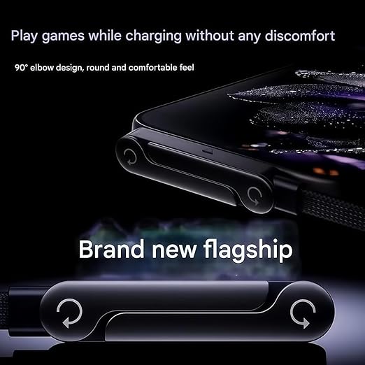 Sideways Phone Charger,240W Braided Fast Charge Cable with Built-in Phone Stand,2026 New 2-in-1 Invisible Holder Charger Cable,Sideways Charging Cable for Gaming, Office, Car Travel (2PCS)