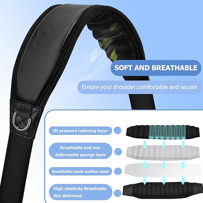 ZINMARK Shoulder Strap 79" with Fixed Pad and Dual Balance Buckles and Swivel Metal Hooks for Travel Bag and Most Bags