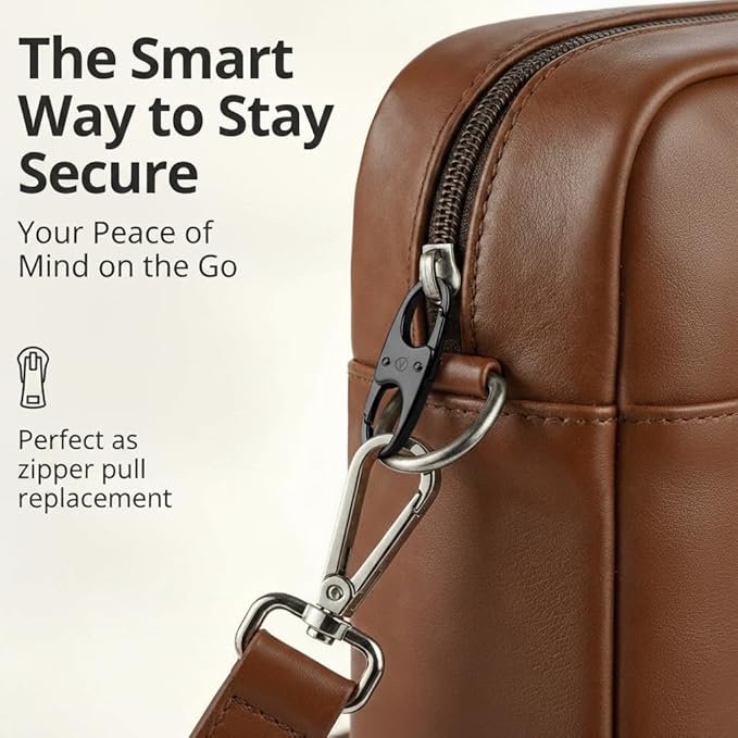 Vantamo Premium 4 Zipper Clips Anti Theft for Backpack, Luggage & Purse, Pull Replacement Zipper Locks, Purse Clip for Travel