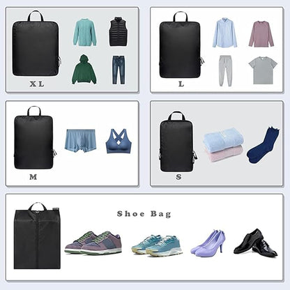 BAGAIL 6 Set Ultralight Compression Packing Cubes Packing Organizer for Travel Accessories Luggage Suitcase Backpack