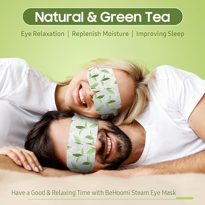 Steam Eye Mask, 10 Packs Heated Eye Mask, Self Heating Disposable SPA Warm Compress for Eyes Sleep Mask, Travel Essentials & Relaxation Gifts, Stocking Stuffers (Green Tea Scent)