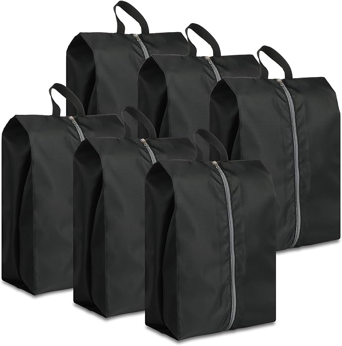 Shoe Bags for Packing, Set of 6 Large Waterproof Portable Shoe Bags with Zipper - Travel Essentials for Women and Men