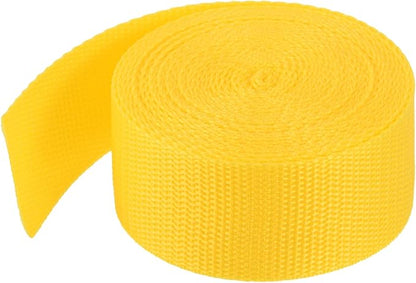 MECCANIXITY Lightweight Polypropylene Webbing Strap 1 1/2" 5 Yard Backpack Strapping Band Dark Yellow for Outdoor Luggage Cargo Straps