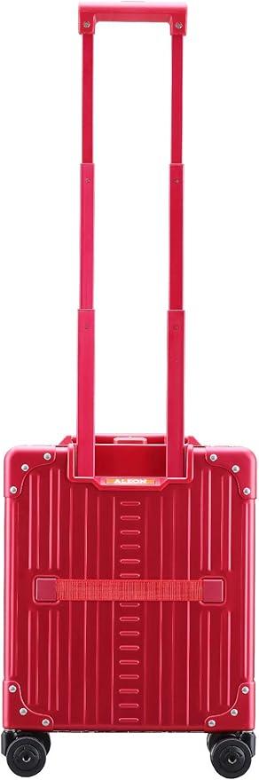 Aleon 16” Aluminum Vertical Underseat Carry-On Luggage - Luxury Business Briefcase with Wheels - Hardshell Suitcase for Airplane Travel (Ruby)