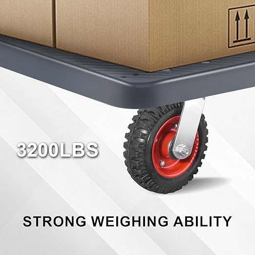 8 Inch Caster Wheels, Casters Set of 4 Heavy Duty, Industrial Castors for Moving Needs, Plate Castor Wheels Perfect for Furniture, Equipment (8INCH 2*Swivel+2*Fixed)