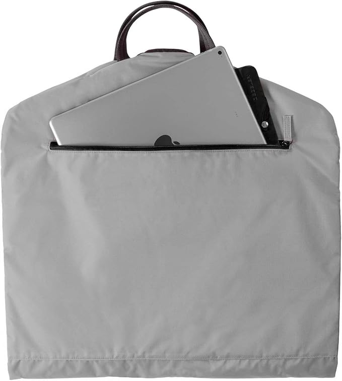 SkyHanger - Carry on Garment Bag with unique Titanium Suit Hanger for Men & Women - best-in-class functionality for wrinkle-free traveling - lightweight & water repellent nylon - Silver Grey