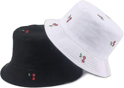 XYIYI Cute Bucket Hat Beach Fisherman Hats for Women, Reversible Double-Side-Wear