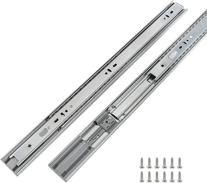 LONTAN 24 Inch Soft Close Drawer Slides 1 Pair Side Mount Heavy Duty Cabinet Drawer Glides Ball Bearing Full Extension Kitchen Cabinet Rails 100 LB Capacity