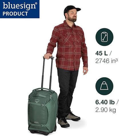 Osprey Sojourn 22"/45L Wheeled Travel Backpack with Harness, Koseret Green