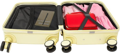 20 Inch Carry-On Luggage, Hardshell Suitcase with Wheels & USB Port,Suitcases with Wheels, 20.87x13.39x9.06 Inch Expandable Cabin Suitcase for Air Travel, etc,Light Yellow