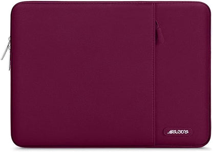 MOSISO Laptop Case 13 inch, 13 inch Laptop Sleeve Compatible with MacBook Air M4 M3 M2 M1 2025-2018 / Pro M2 M1 2025-2016, Polyester Vertical Computer Sleeve Bag with Pocket, Wine Red