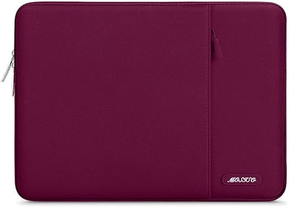 MOSISO Laptop Case 15 inch, 15 inch Laptop Sleeve Compatible with MacBook Air 15 M4 A3241 M3 A3114 M2 A2941 2025 2024 2023,Dell XPS 15,Polyester Vertical Computer Sleeve Bag with Pocket, Wine Red