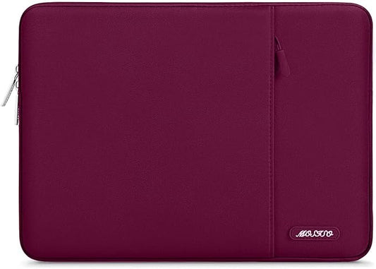 MOSISO Laptop Case 15 inch, 15 inch Laptop Sleeve Compatible with MacBook Air 15 M4 A3241 M3 A3114 M2 A2941 2025 2024 2023,Dell XPS 15,Polyester Vertical Computer Sleeve Bag with Pocket, Wine Red