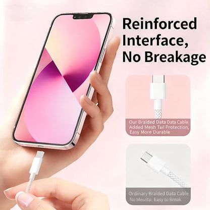 USB Cable PD Fast Charger (USB C to C Braid Blue),Phone Data Cable, Fast Charging Cable, 39-inch, Density-Mixed Braided Body, Compatible with Almost All Type-C Devices.