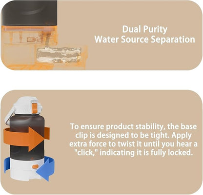 50oz Leakproof Dog Water Bottle for Hiking & Camping with Pet Sharing Technology - Dual Hydration Zones, Portable Dog Water Bottle, Travel Accessories for Humans and Pets, BPA Free, White